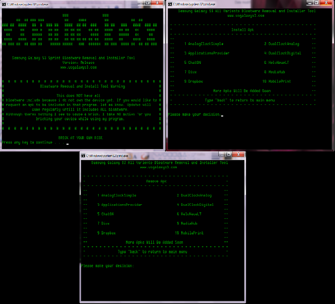 Thread: Tool: Sprint - Samsung Galaxy S3 Bloatware Tool