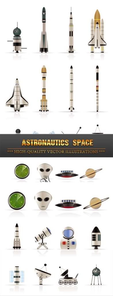 Stock vector - Astronautics and Space Icons