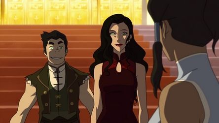 Asami and Bolin approach Korra