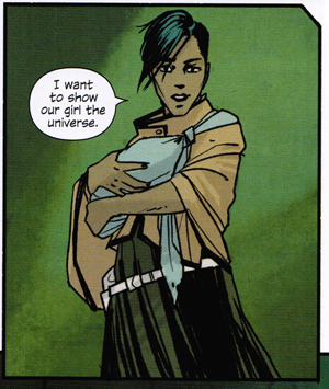 Alana holds Hazel and says she wants to show her the universe.