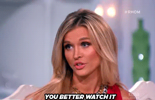Gif shows lady saying You better watch it