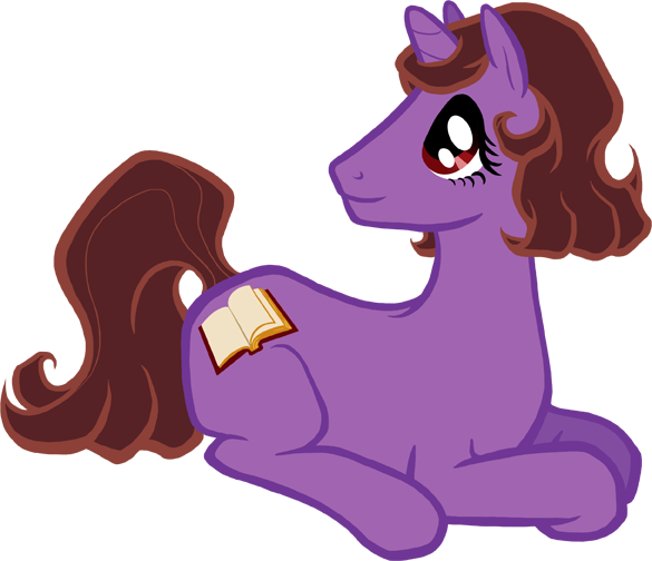 Ana's purple, curly-maned pony
