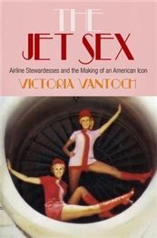 Cover shows two airline stewardesses by an airplane turbine