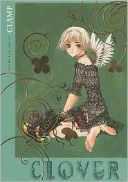 cover of Clover by CLAMP showing a girl with wings sitting on the ground