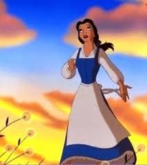 Belle from Beauty and the Beast in the blue dress she wears at the begining of the film