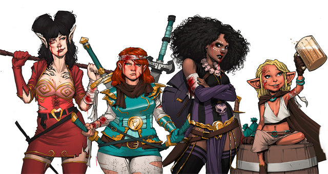 Image of Hannah, Violet, Dee and Betty from The Rat Queens