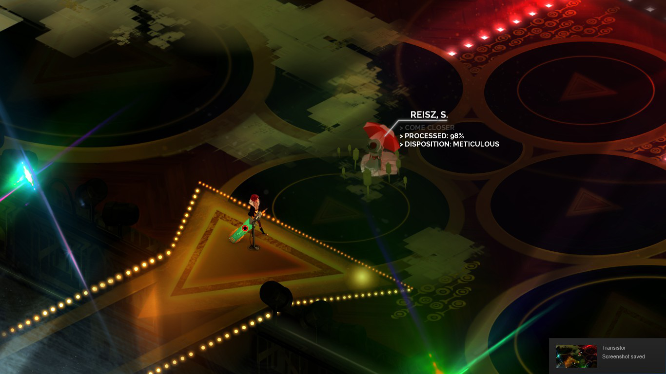 Transistor screenshot: meeting Sybil