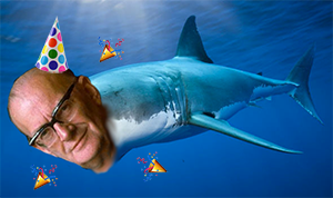 Arthur Clarke's head on a shark's body. Don't ask.