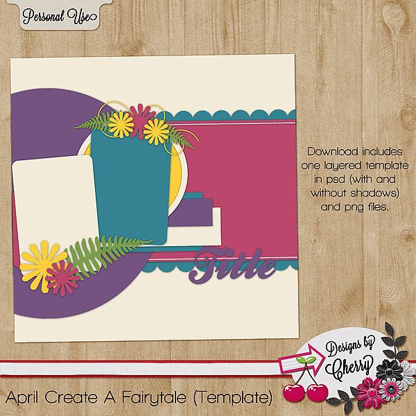 Free scrapbook layout "April Create a fairytale" by mylifeonscrapbooks