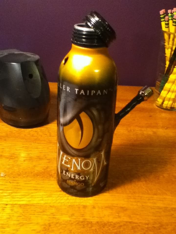 I took a venom energy drink can b c of the durable metal construction and
