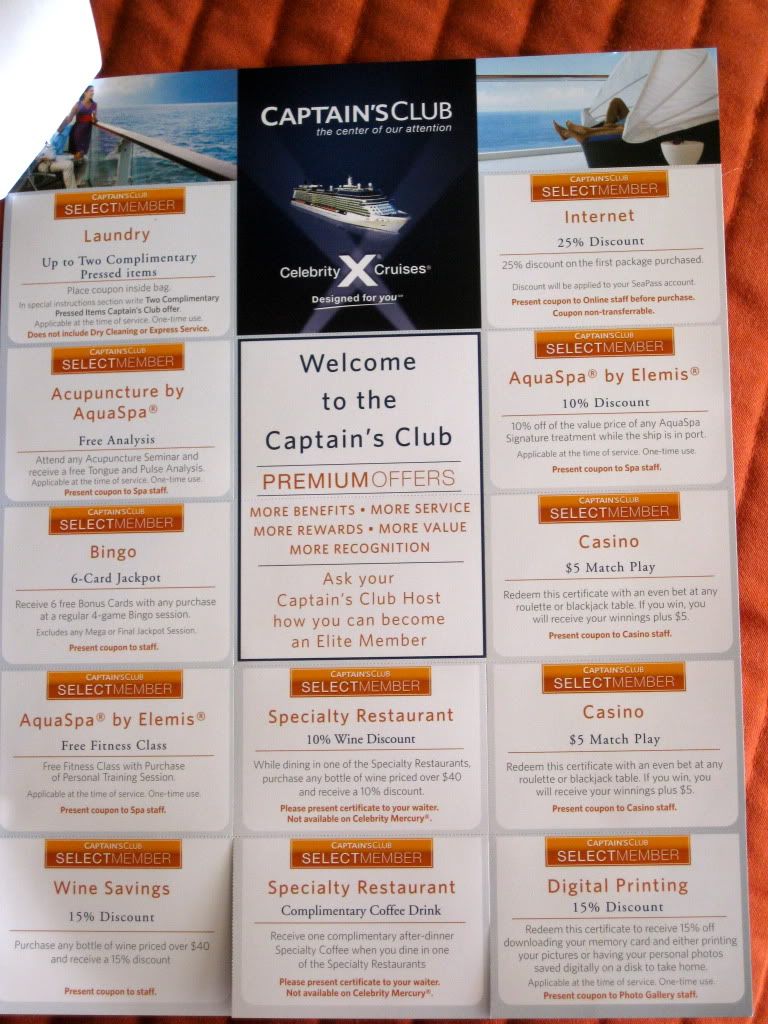 Select coupon sheet Celebrity Cruises Cruise Critic Community