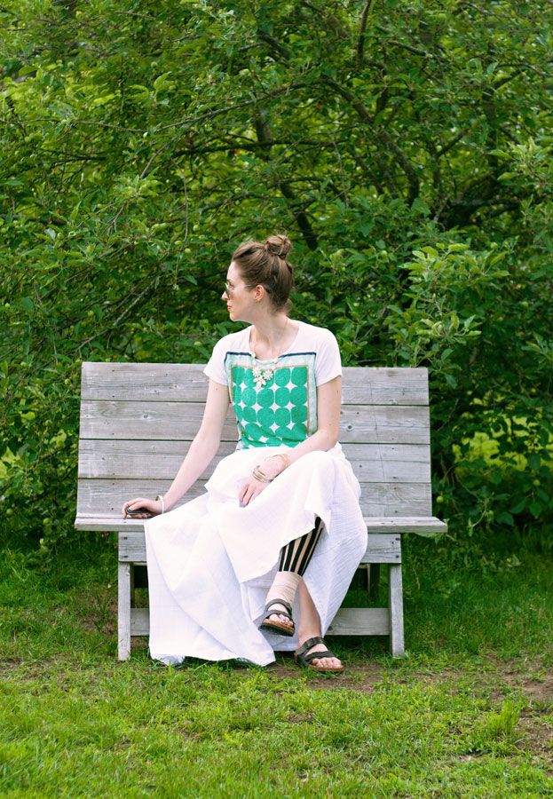 sprain maxi skirt linen tee