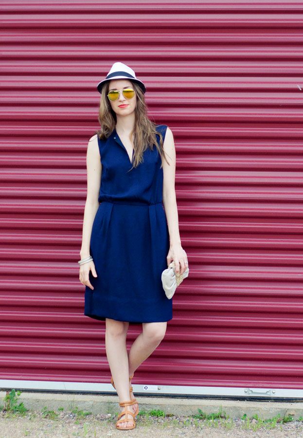 Laura Wears ... J.Crew Draped Keyhole Dress and back-zip sandals