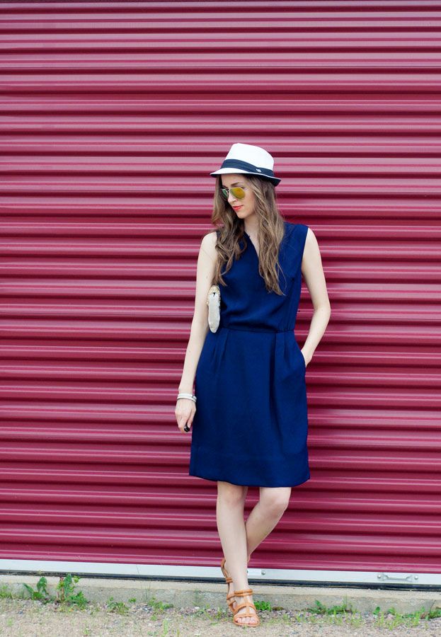 Laura Wears... J.Crew Draped Keyhole Dress and back-zip sandals