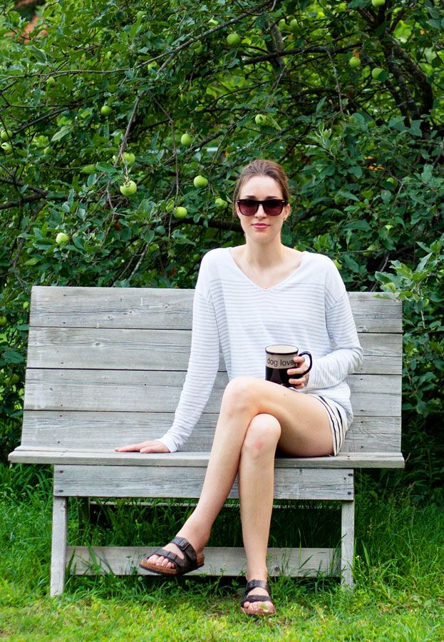 Laura Wears ... Joe Fresh stripe silk short