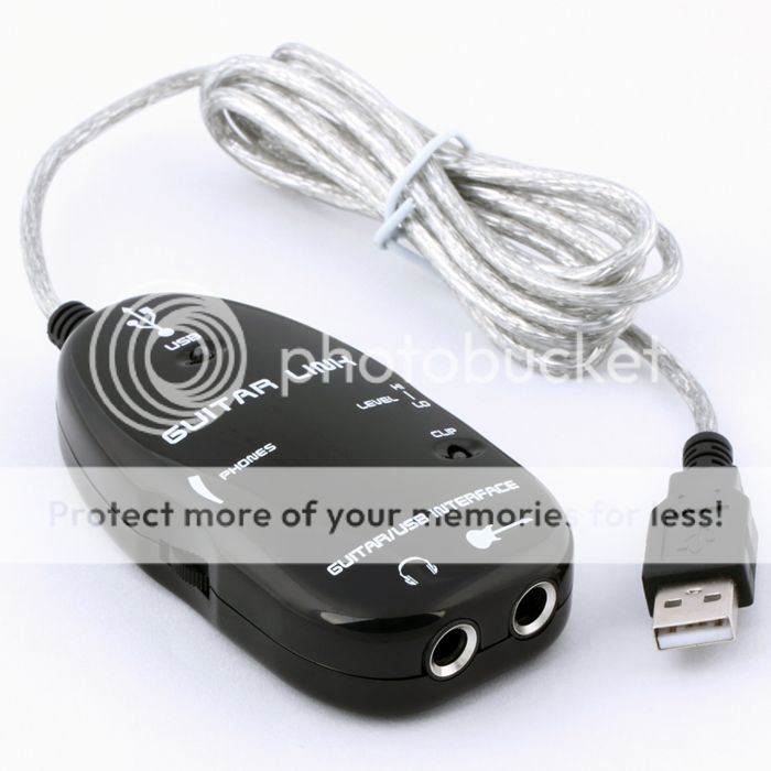 USB Guitar Interface Link Cable Line PC Mac Recording